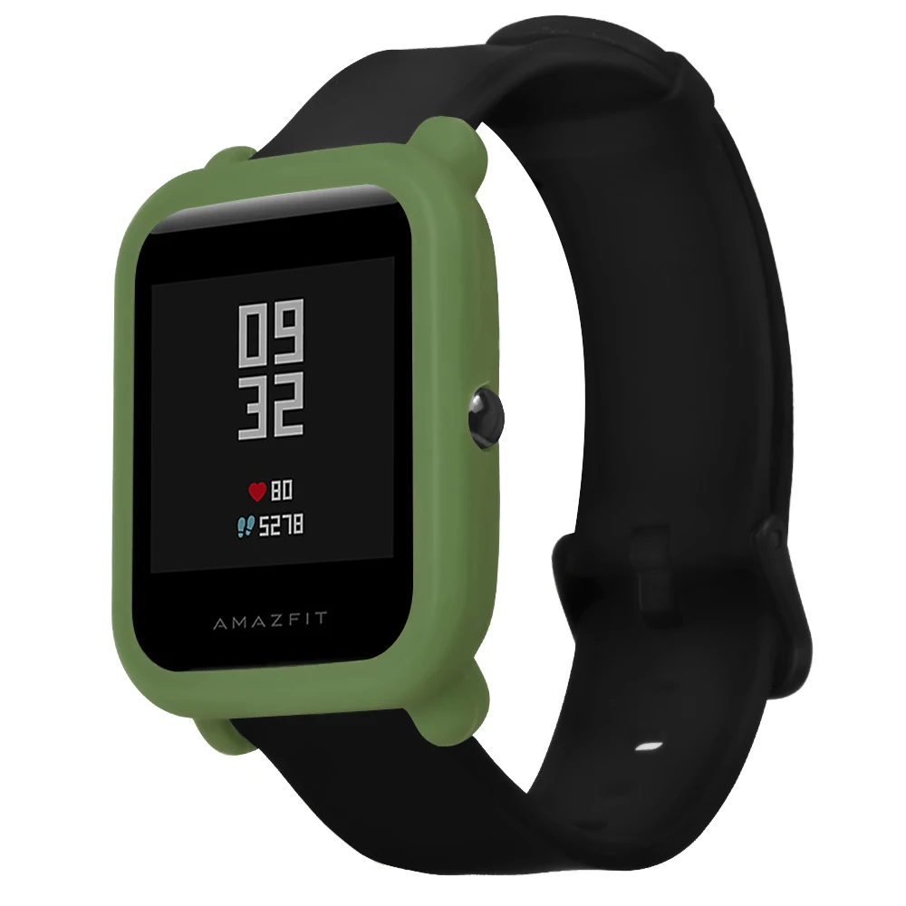 Мягкий силиконовый защитный чехол FIFATA для Xiaomi Huami Amazfit Bip Bit youth, Сменный Чехол для часов Amazfit, аксессуары для часов - Цвет: AmyGreen