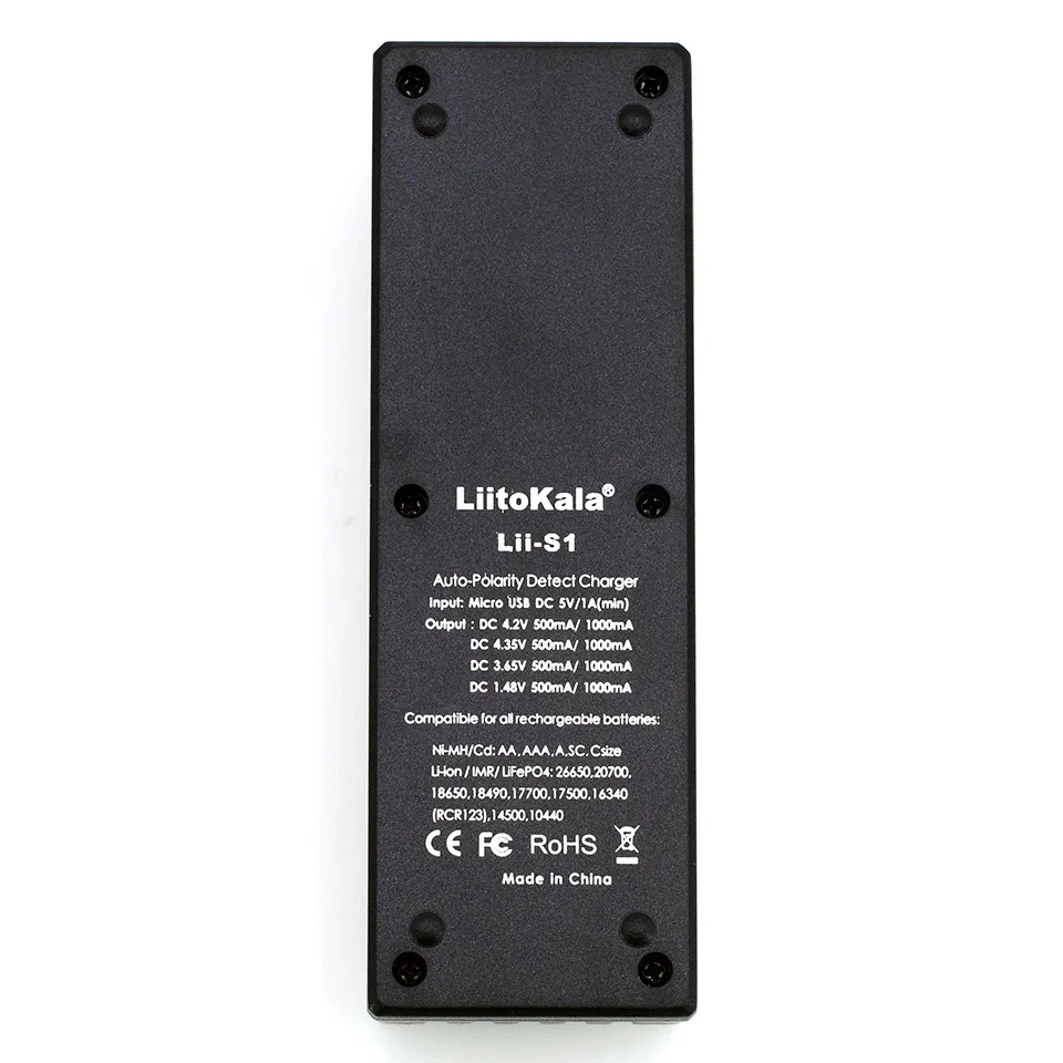 Новое зарядное устройство Liitokala Lii-S1 18650 1,2 в 3,7 в 3,2 в AA/AAA 26650 21700 NiMH литий-ионная батарея умное зарядное устройство 5 в 1 а штепсельная вилка европейского стандарта