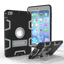 For iPad mini 3 2 1 Case Cover Armor Shockproof Heavy Duty Silicon PC Stand Cases For Apple ipad mini3 mini 2 1 7.9″inch Tablets