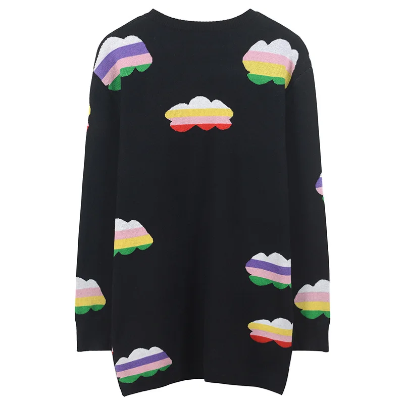 Hiver Top Lâche Pull En Femmes Long Tricot Chandails Automne Fomolayime Nuage Couleur 2018 Nouvelle 6qUS4xX