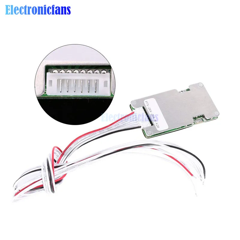 

1Pcs 24V 20A 7S Lithium Li-ion LiFePO4 Battery BMS Battery Protection Board Module With Balancing