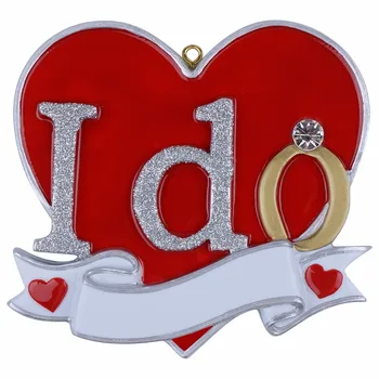 

I DO Resin Painting and Handcraft Hanging Christmas Tree Ornaments Wedding Lover Personalized Gifts