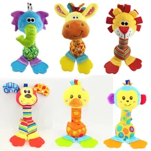 Marcas Bebé de Juguete 22 cm de Dibujos Animados de Animales Mordedor Sonajero Sonajeros palo BB Sounder juguetes Educativo Temprano