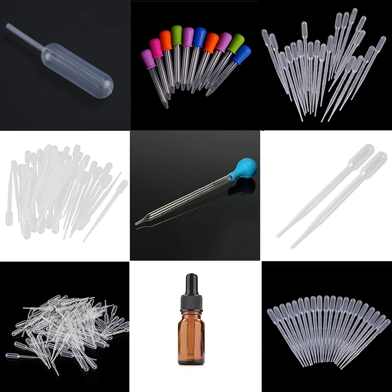 

New 0.2/3/4/5/10ml Transparent Pipettes Disposable safe Plastic Eye Dropper Transfer Graduated Experiment Medical Microbiology