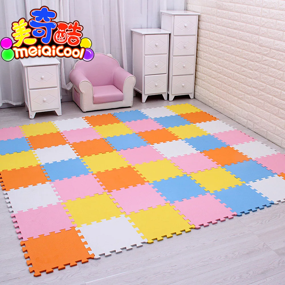 baby EVA Foam Play Puzzle Mat/ 9 18 /lot Interlocking Exercise Tiles Floor Carpet Rug for Kid,Each 30cmX30cm,1cm Thick