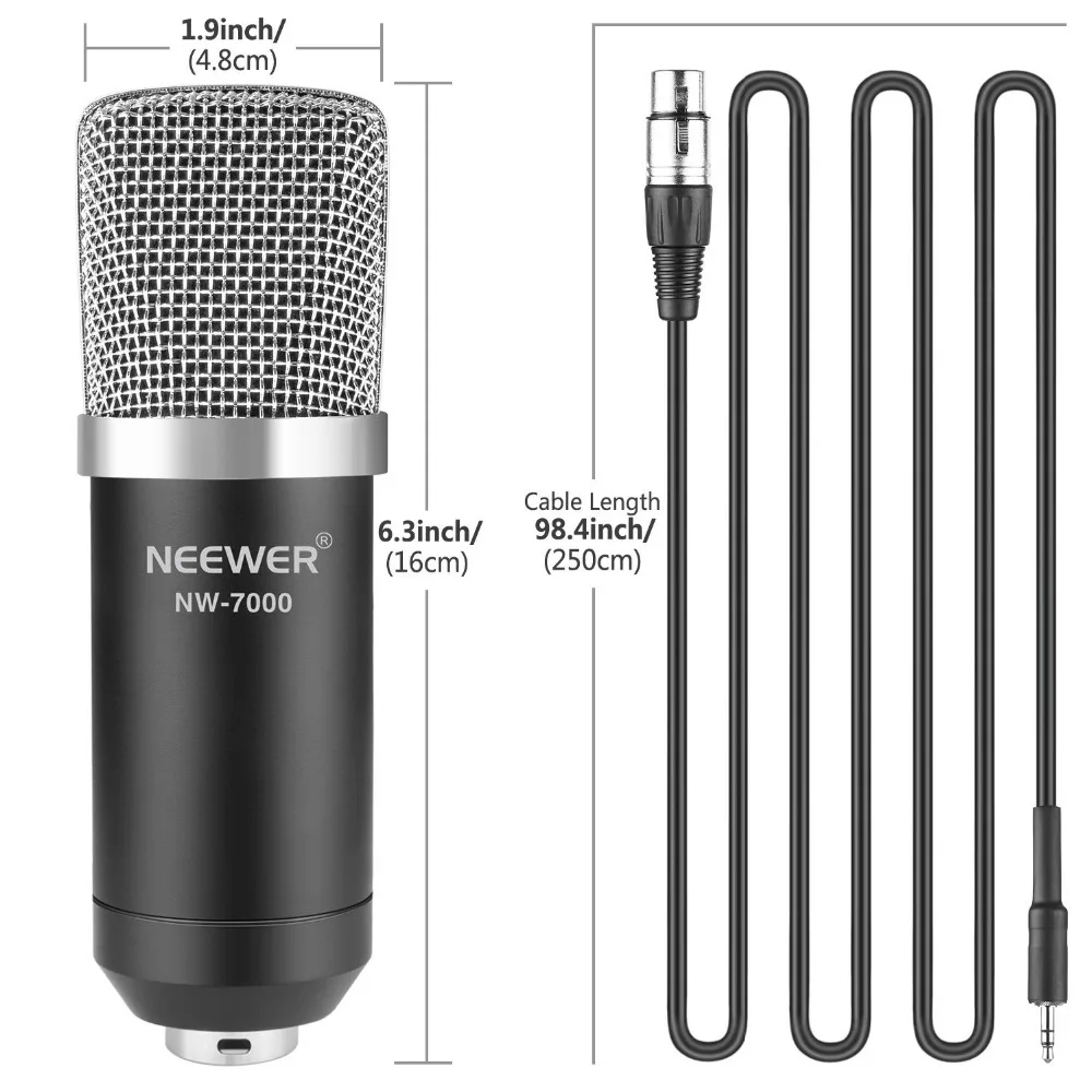 Neewer NW 7000 Профессиональная студия записи конденсаторный микрофон набор в том