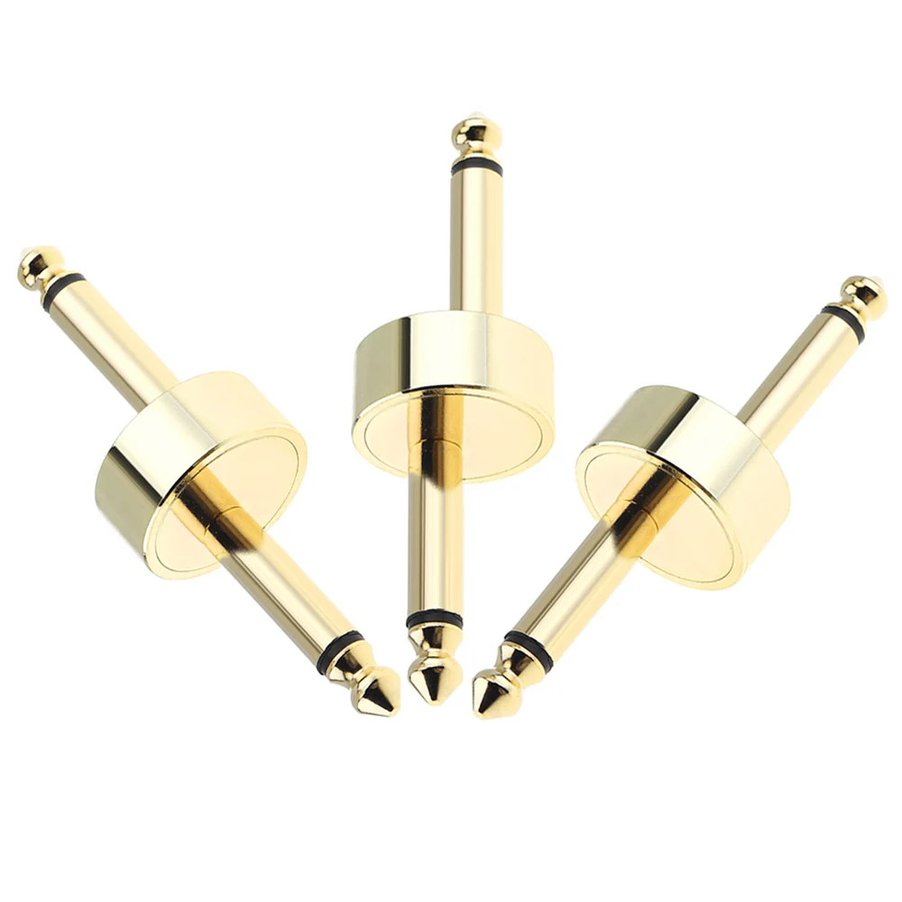 

3pcs 1/4inch 6.3mm Gold Guitar Effect Pedal Connector Z Type Coupler Jack Interface Cable Adaptor Pedal Board Accessories