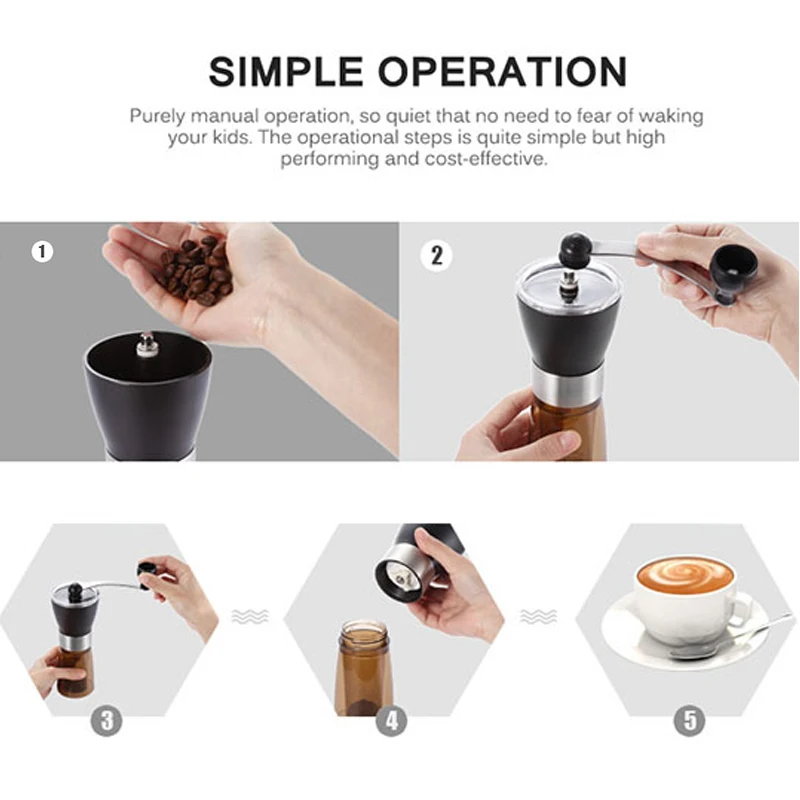 MICCK دليل طاحونة القهوة Coffeeware خام سيراميك القهوة اليد مطحنة القهوة الفاصوليا الفلفل التوابل مطحنة الحبوب الصلب القهوة صانع