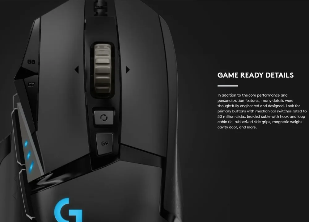 Logitech(G) G502 Hero master game mouse полная линия обновления Hero engine 16000 точек/дюйм RGB glare G502 RGB обновление