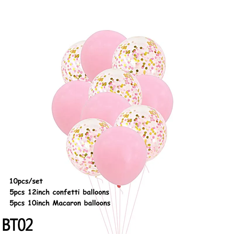 10pcs 12inch Rose Gold Confetti Balloons Champagne Gold Latex Balloons Birthday Wedding Party Decoration Baby Shower Supplies - Цвет: BT02