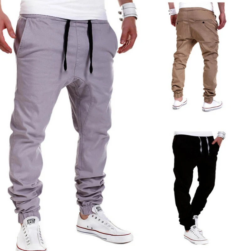 Мужские повседневные лосины с низким вырезом мешковатые брюки с ремешками плиссированные брюки Беговые брюки новые уличные хип-хоп брюки#86922