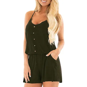 

2019 Spring Ladies V -excerpt Solid Sleeveless Sexy Bodycon Body's Lote Drape Alter -loss Overall