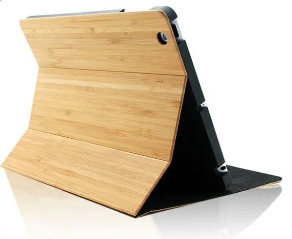 

Book Style Stand Function Full Bamboo Wooden Protective Flip Case for iPad Mini 4