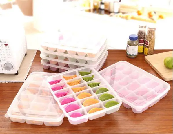 

1PC 18 Cells Dumpling Storage Box Fridge Storage Box Frozen Dumplings Storage Box Case Eco-Friendly Easy Use Organizer NI 004