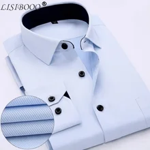 Новые модные классические рубашки мужские черные воротнички белые полосатые рубашки с длинным рукавом отложной воротник обычные рубашки