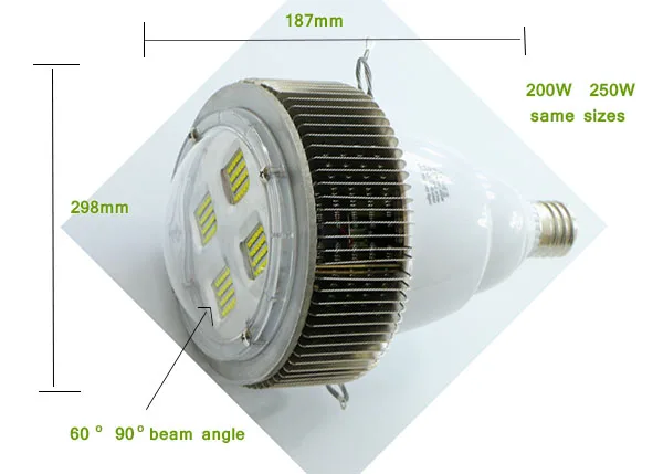 200w 250w dimension-600