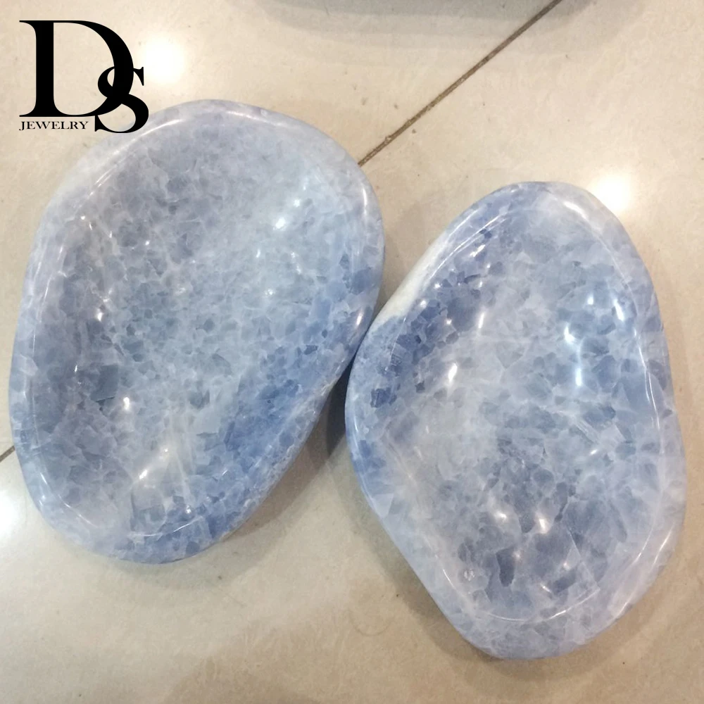 buy 1.8 2lb Natural Baby Blue Celestite Quartz Crystal Oval Bowl Blue Calcite Quartz Crystals Tobacco jar Teaware Creative Novelty