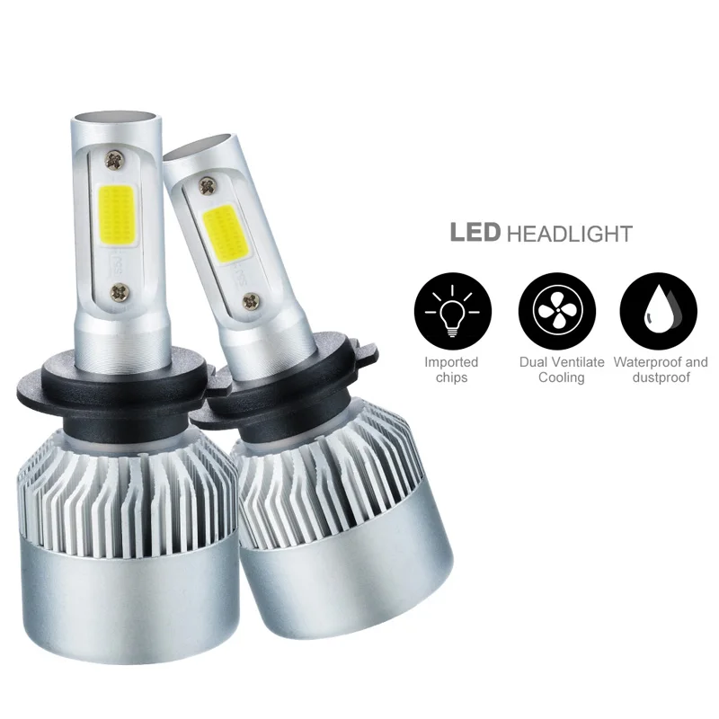 

2pcs Car Lights Bulbs 8000LM 36W LED H7 9003 HB2 H11 H1 H3 H8 H9 9004 9007 880 9005 9006 H13 6500K Auto Headlights Automotivo