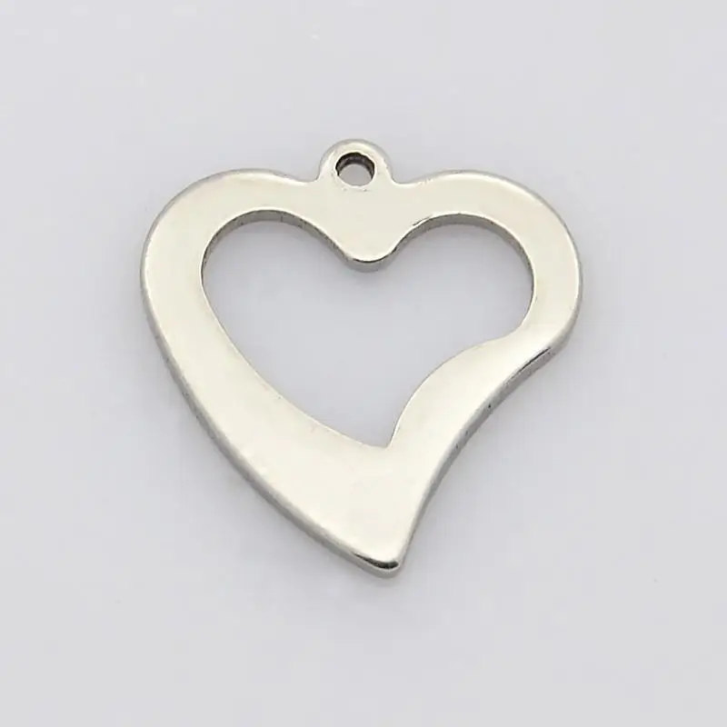 

Heart 304 Stainless Steel Charms Pendants, Stainless Steel Color, 16x15x1mm, Hole: 1mm