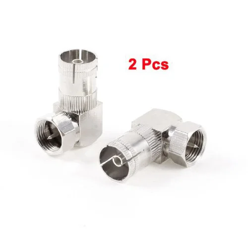 

2 Pcs F Male to DVB-T TV Female Right Angle RF Adapter Connectors
