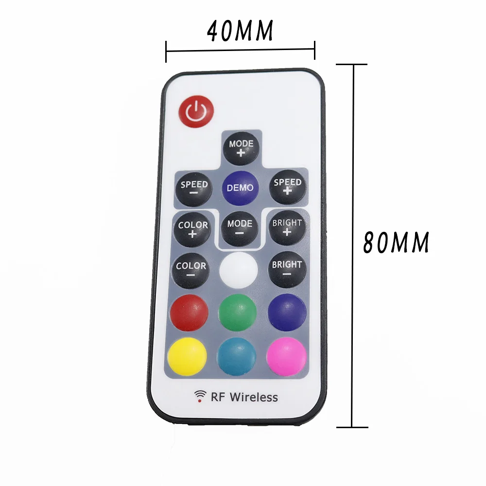 12A DC5-24V мини 17 клавиш RF Беспроводной контроллер светодиодный диммер с 4pin черный/белый женский для 3528 5050 SMD RGB Светодиодные ленты свет JQ