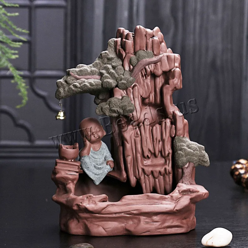 Backflow Incense Burner Home Decor Porcelain Incense Holder Little Monk Ceramic Waterfall Incense Censer Use In Home Teahouse