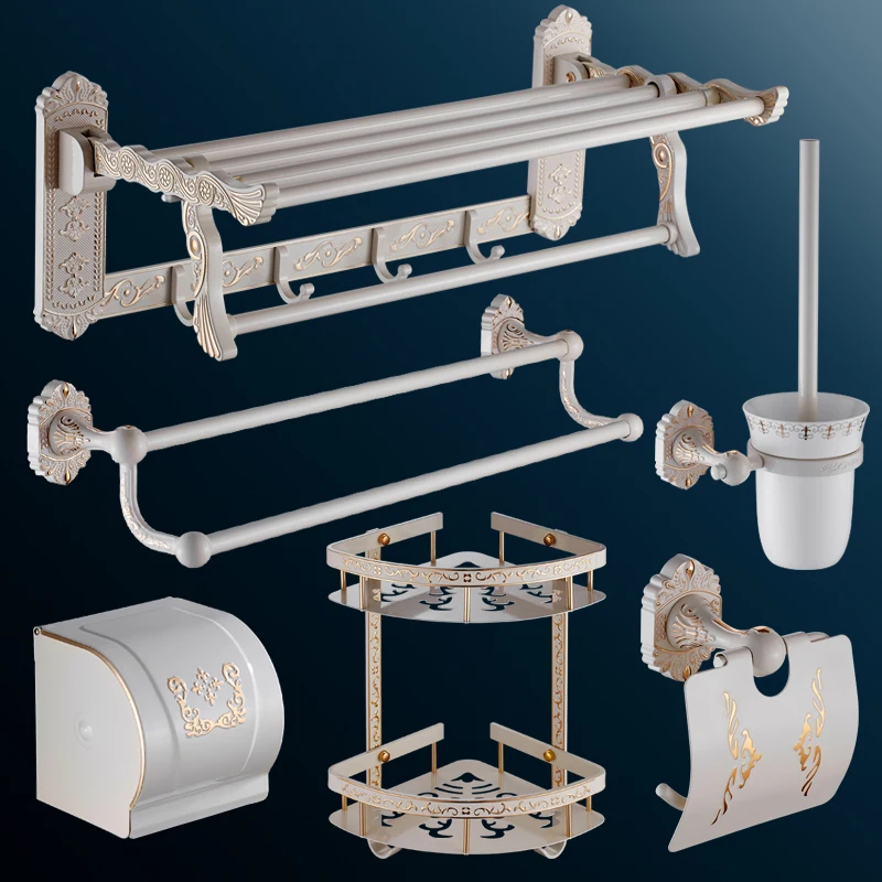 quyanre wanfan frap gappo white bathroom hardware set white carving decoration hooks towel bar ring bathroom hardware1