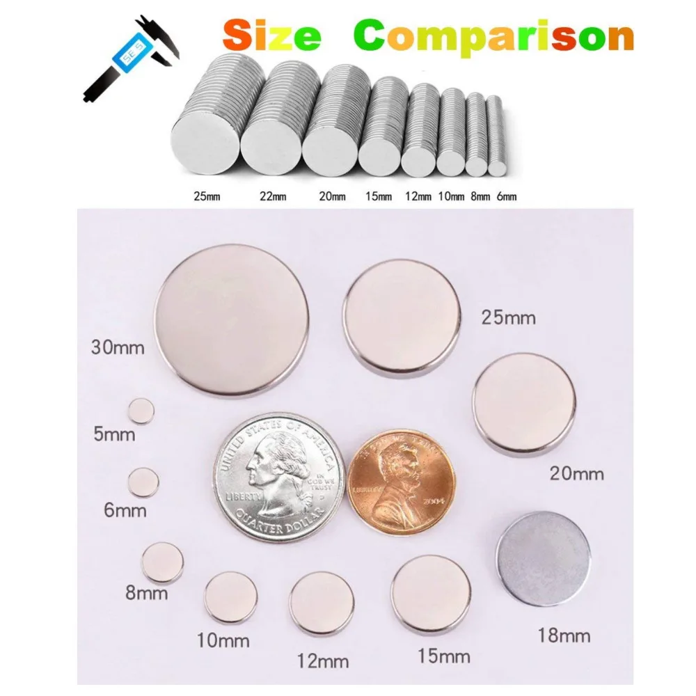 

Strong Neodymium Disc Magnets, Powerful, Permanent, Rare Earth Magnets. Fridge, DIY, Building, Scientific, Craft, Office Magnets