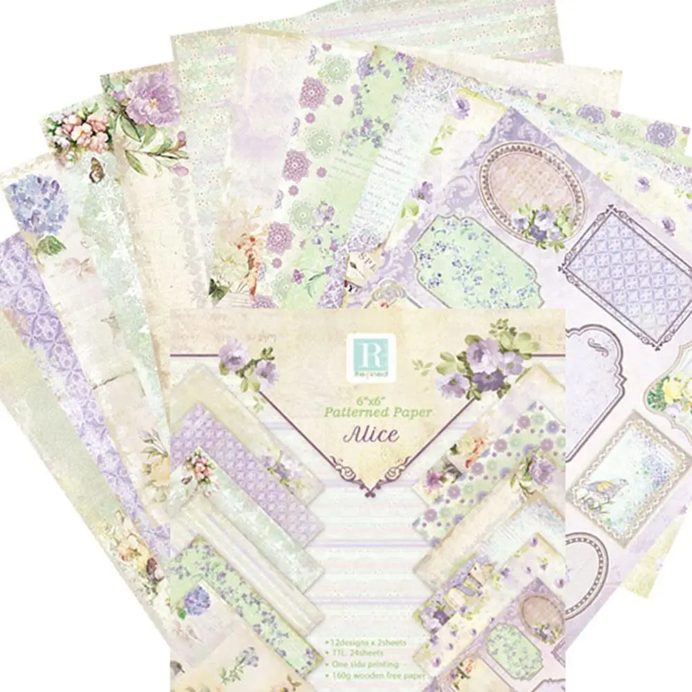 

6 Inch Background Paper With Single Side Pattern For DIY Album Scrapbook Cards Single Sided Craft Scrapbook Art Printing Paper