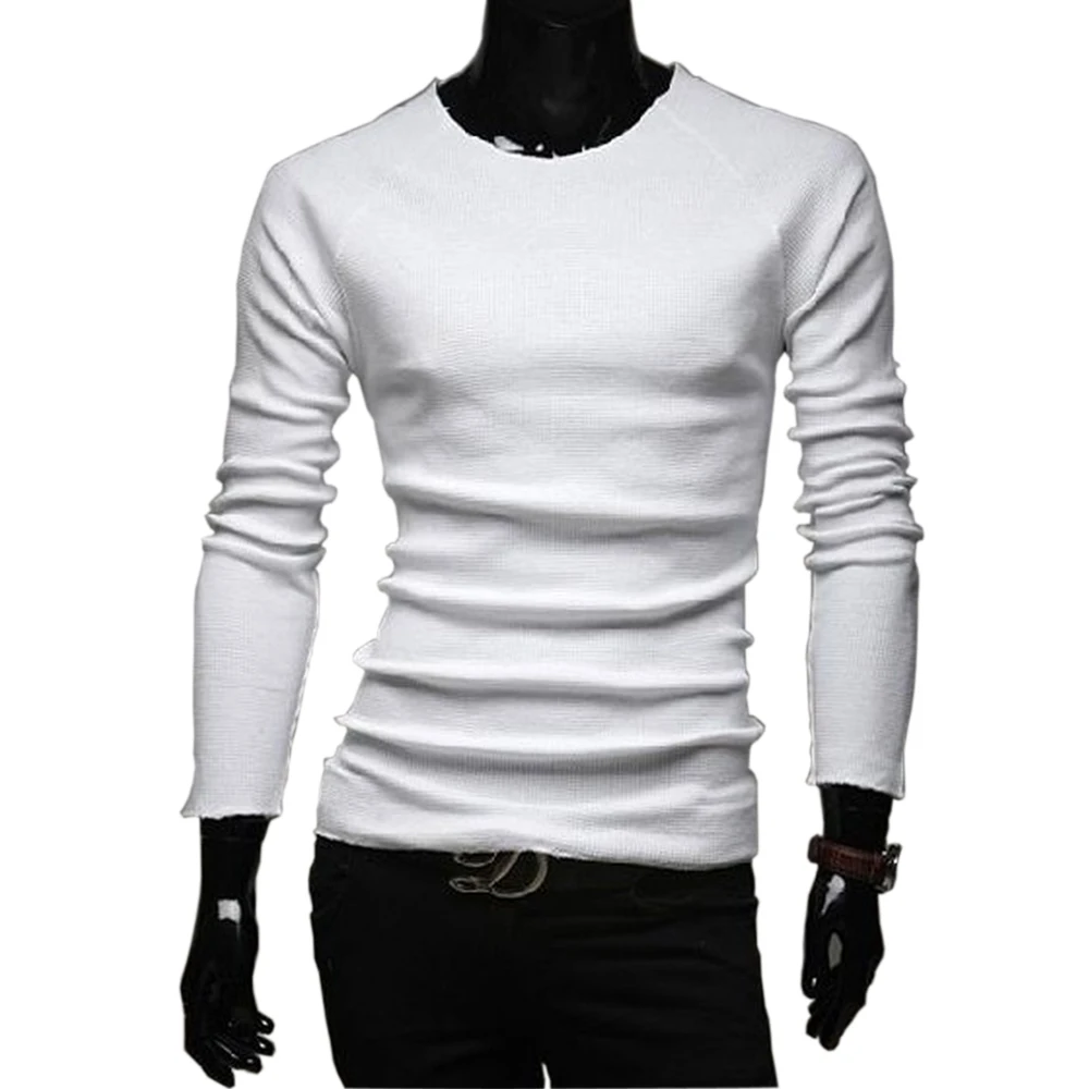 

ZOGAA 2019 Colorful Casual Computer Knitted Sweater Men Solid Clothes O-neck Full Pullovers Standard Solid Wool Regular Sweater