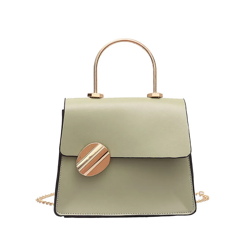 

Women Handbags Joker Messenger Bag Chain Metal Chain Solid Color Leather Shoulder Bag Simple Fashion Small Ladies Square Borses