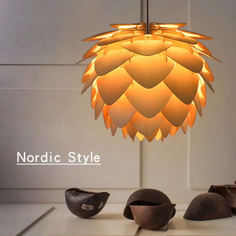 

two generation of Nordic wood designer pendant restaurant cafe bar chandelier pineal personality