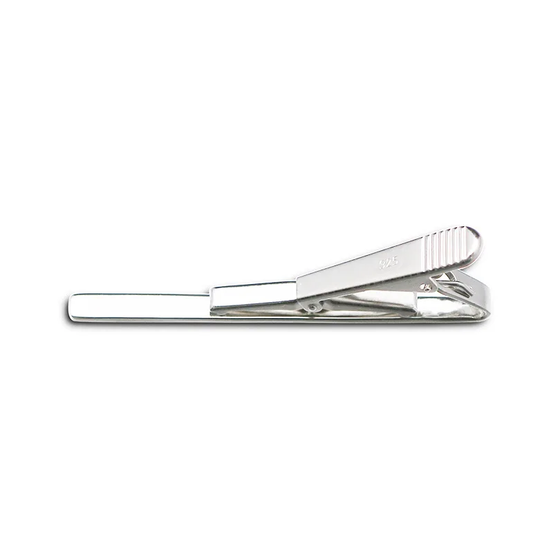 

100% 925 Sterling Silver Tie Clip Kit Tie bar Personalized Tie Clips Custom Logo Engraved Men's Tie Clip