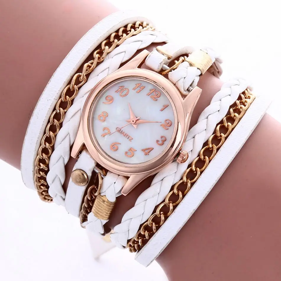 

New Fashion Women Bracelet Watch Gold Quartz Gift Watch Wristwatch Women Dress Leather Casual Bracelet Watches bayan kol saati