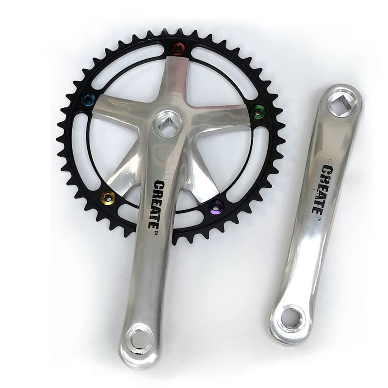 

Poromotion Single Speed bike chainring fixie Bike Crankset sliver road bike chainwheel bike sprocket 44T BCD 130