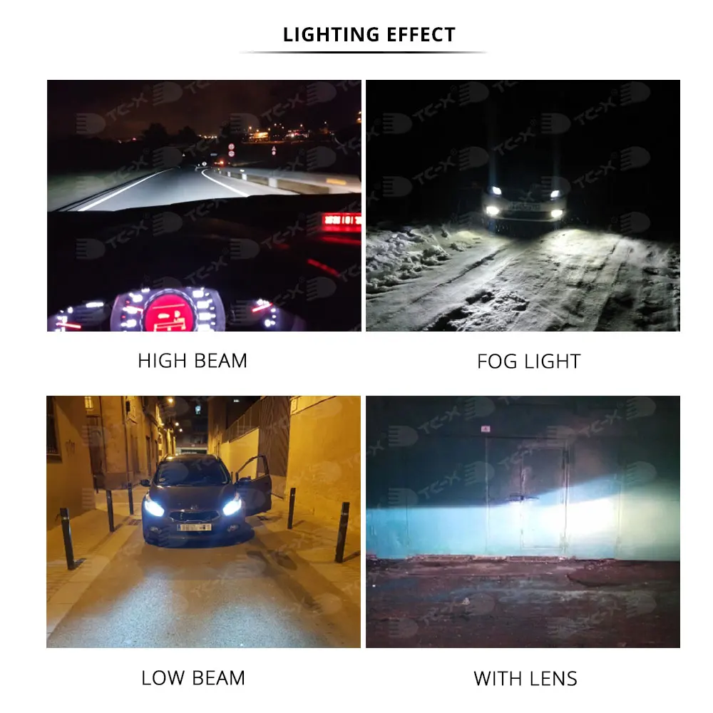 TC X 1 пара диодные лампы для авто led H4 H7 HB3 HB4 9005 9006 880 H27 H11 линзы с обманкой 12В Н7 КИА