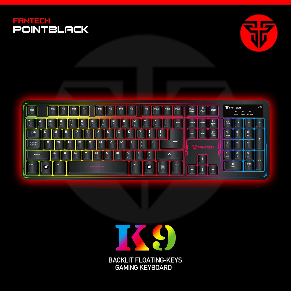 FANTECH K9 ABS Colorful LED Backlit Wired USB Gaming
