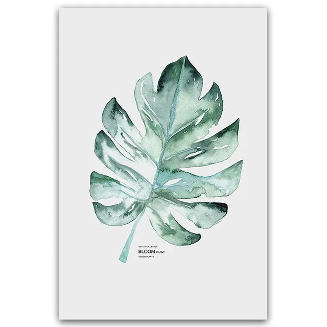 Простая Акварельная ваза, зеленое растение, художественный плакат, настенное искусство, печать на холсте, картина, Современное украшение для дома, гостиной