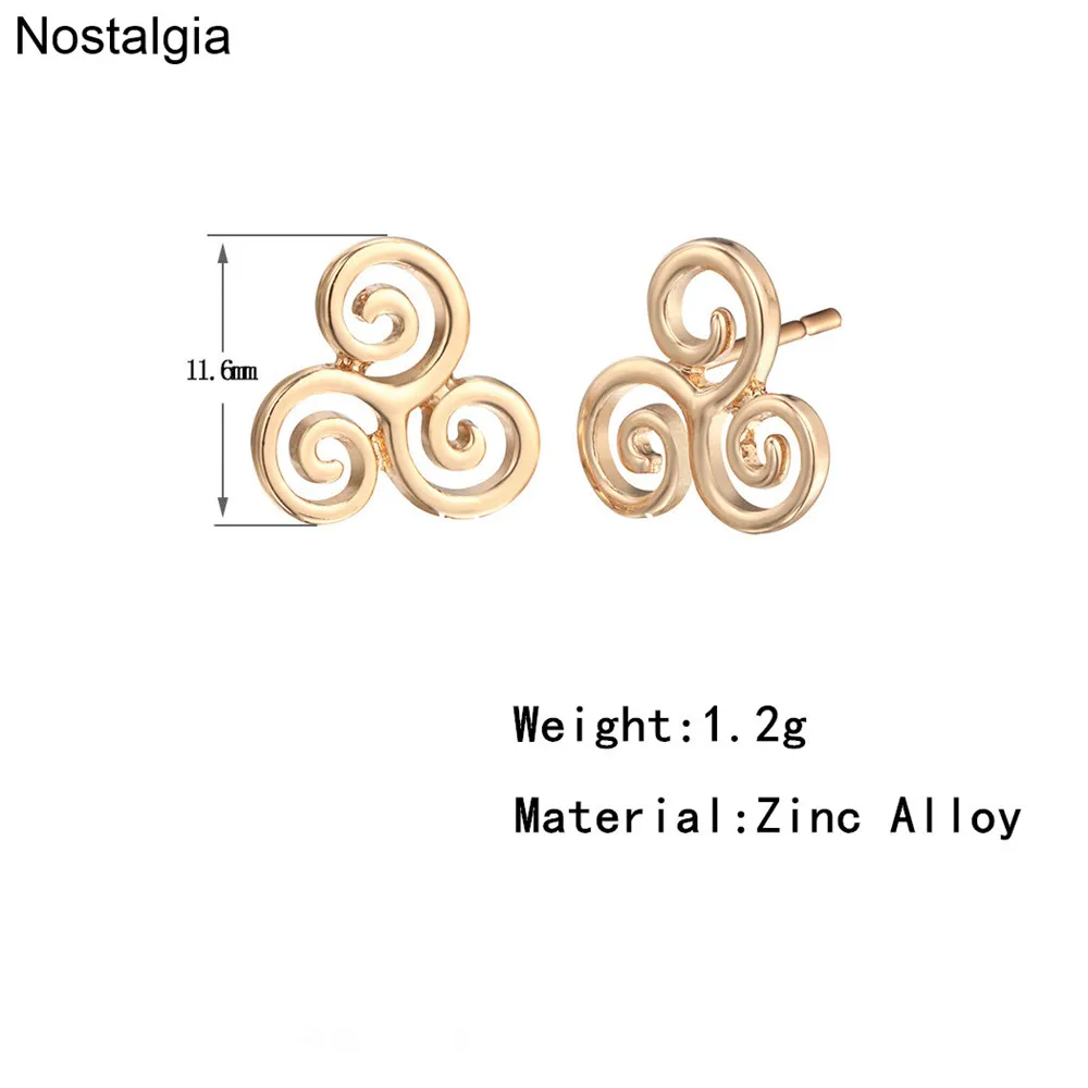Ностальгия, подростки, волк, знаменитости, Шпилька для девочек, крошечные минималистичные серьги для женщин, уникальные Triskelion Triskele спиральный символ Brinco