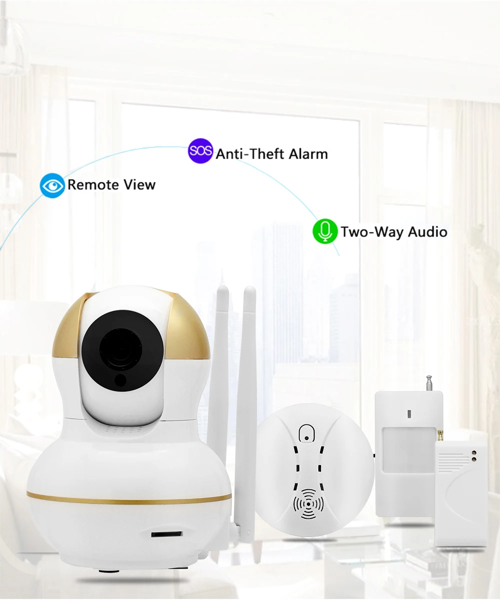 Wistino Alarm Systems Security WIFI IP Camera Security System Video Monitor Surveillance Camera Wireless Home Alarm System With Sensor Alarm Wifi kit Smart Home Camera (3)