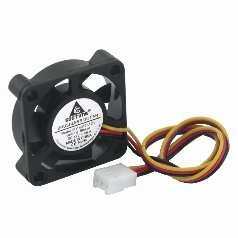 Gdstime 5 pcs 12 Volt 3Pin 4010 Cooling Fan 40x40x10mm DC Brushless