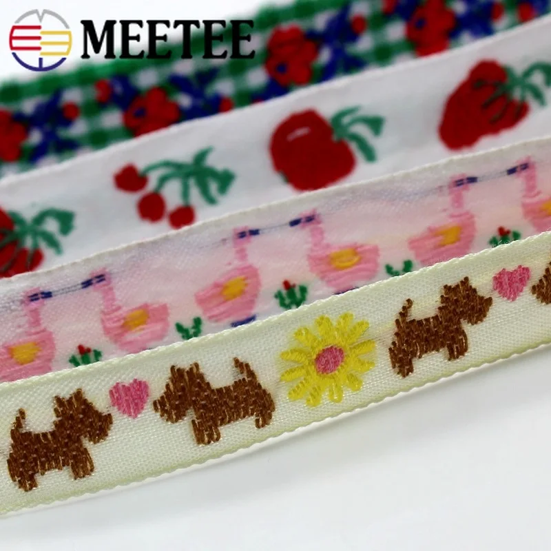 

Meetee 20yards/lot 2.2CM DIY Fabric Patchwork Cotton Ribbon Handmade Decorative Lace Accessories Strawberry Cherry Ribbon ZK5069