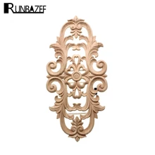 Runbazef cflower двери европейского древесины цветок резные декоративные наклейки Аксессуары для мебели Украшения фигурки миниатюры