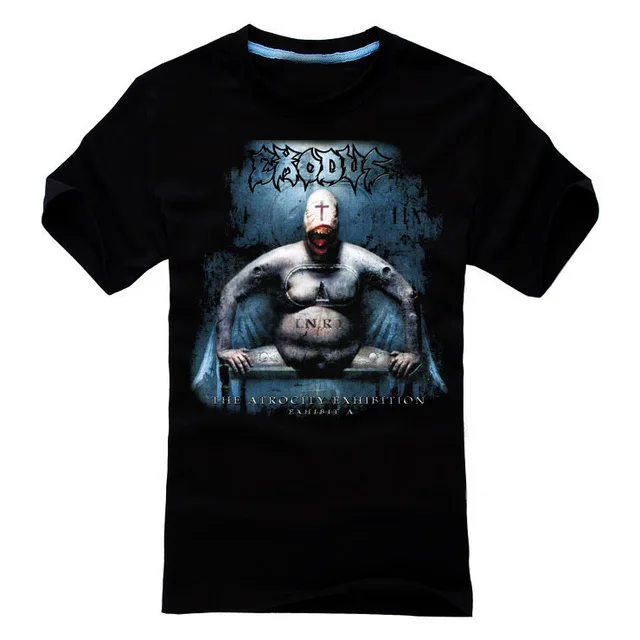 8 дизайнов иллюстрации Exodus рок брендовая рубашка 3D ММА фитнес тяжелый рок тяжелый темный металл панк Хлопок Уличная