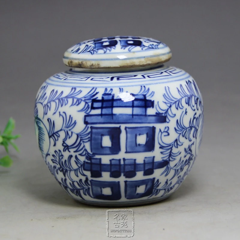 Изысканный антикварный фарфор династий Мин и Цин Ручной работы синий двойной бак