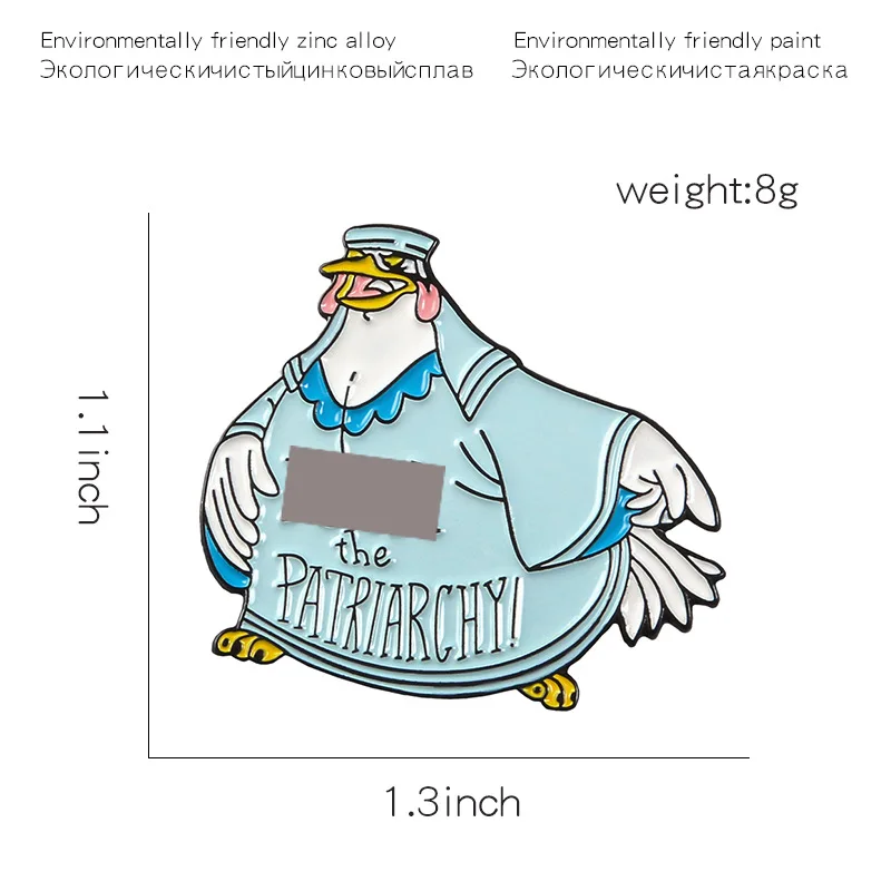 Эмалированная Феминистская брошь в виде мультяшной курицы, заколки для одежды, сумки, феминизма, значок Милого Животного, ювелирное изделие, подарок для друга