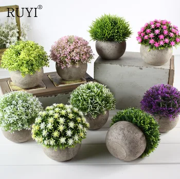

1Set Artificial Green Plants Artificial Miniascape Bonsai Potted Local Landscape Decorative Flower Home Balcony Decoration