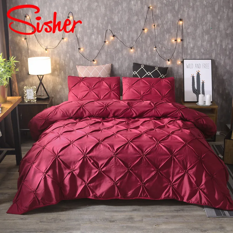 Skup Sisher luksusowe klasyczne czarne białe poszwy na kołdry szczypta zestawy zakładka pościel zestaw pojedyncza królowa duży rozmiar poliester bawełna bez prześcieradła