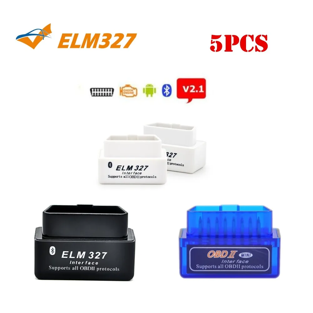 5 шт. VD TCS CDP Super mini elm327 bluetooth OBD2 сканер для Android Torque ELM 327 V2.1 OBDII автомобильный