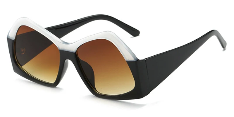 SHAUNA двухцветные женские солнцезащитные очки больших размеров, модные градиентные оттенки - Цвет линз: Black Tea